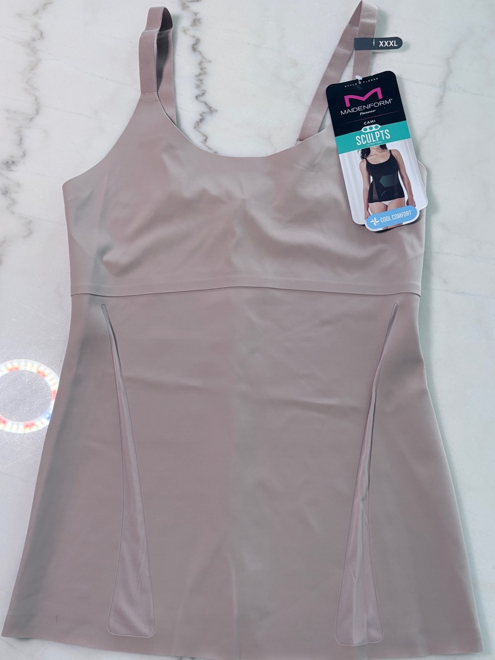 NWT Maidenform Flexees Seamless  Cami Sculpts Ultra Firm Mauve Taupe Size XXXL - Picture 3 of 10